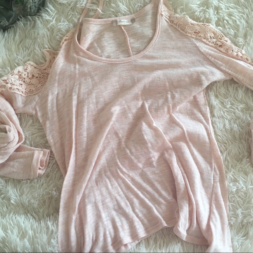 Pink Cold Shoulder Altar’D State Top! - Picture 2 of 5